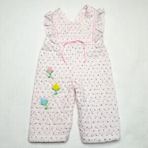 Vintage Tiny Tots Original Quilted Tulip Overalls